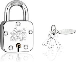 Link Atoot 40MM Padlocks 5Pcs Set | Double Locking | Steel Body | Hardened Shackle | 5 Brass Levers | Made in India | 3 Keys for Each Padlock